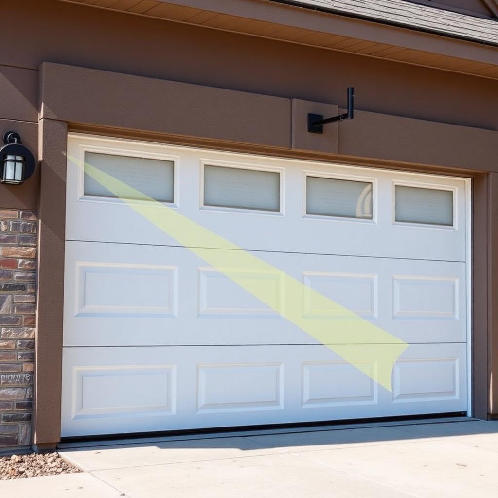 Close-up of garage door pinch-resistant panel design showing safety features